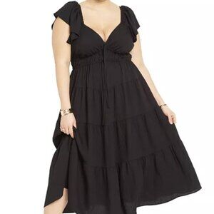 Eloquii Women's Ruffled Tiered Maxi Dress NWT